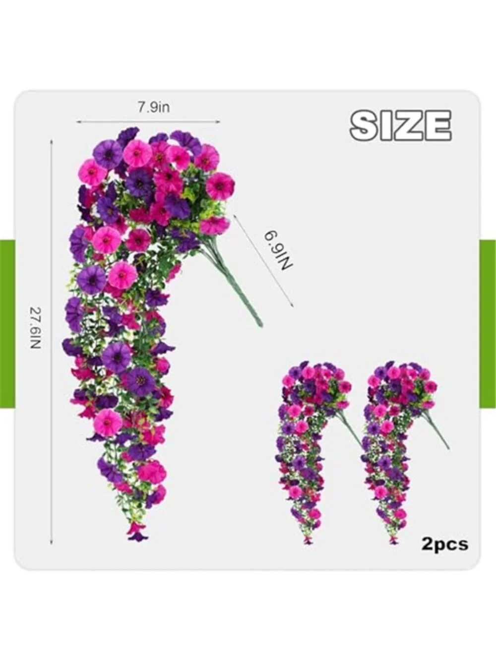 Artificial Purple Flowers 2 Bundles Faux Silk Eucalyptus Outdoor Floral Decor